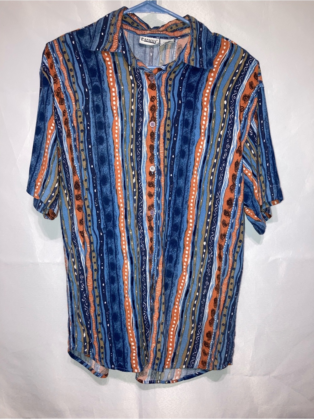 Vintage Capacity Striped Blue & Orange Matching Set - Picture 5 of 11
